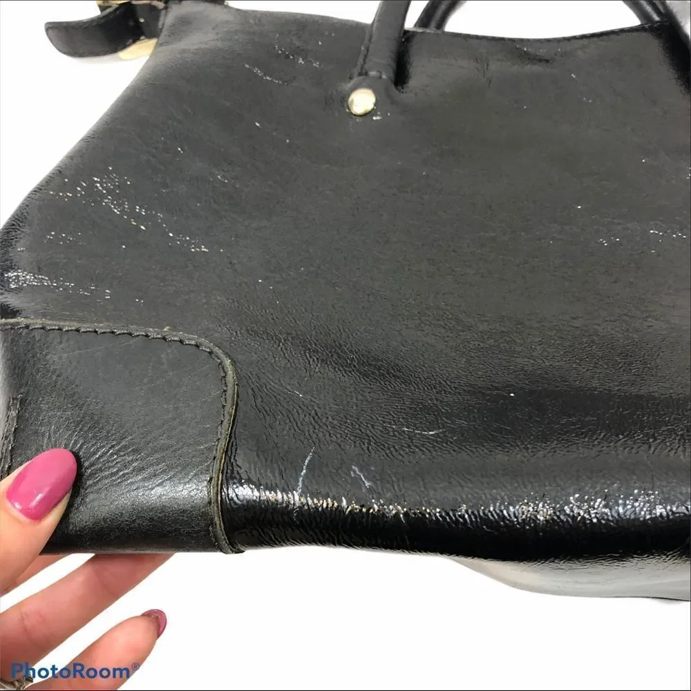 Kate‎ Spade Black Textured Patent Leather Purse